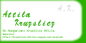 attila kruzslicz business card